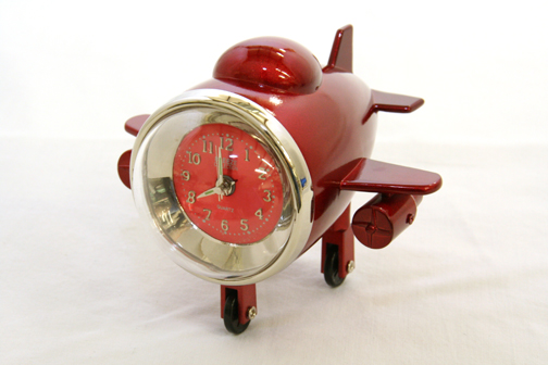 Aviation Airplane Clock Red