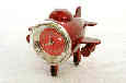 Aviation Airplane Clock Red