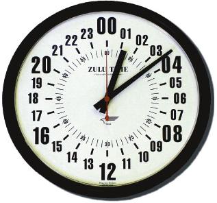 24 Hour Aviation Zulu Time Wall Clock